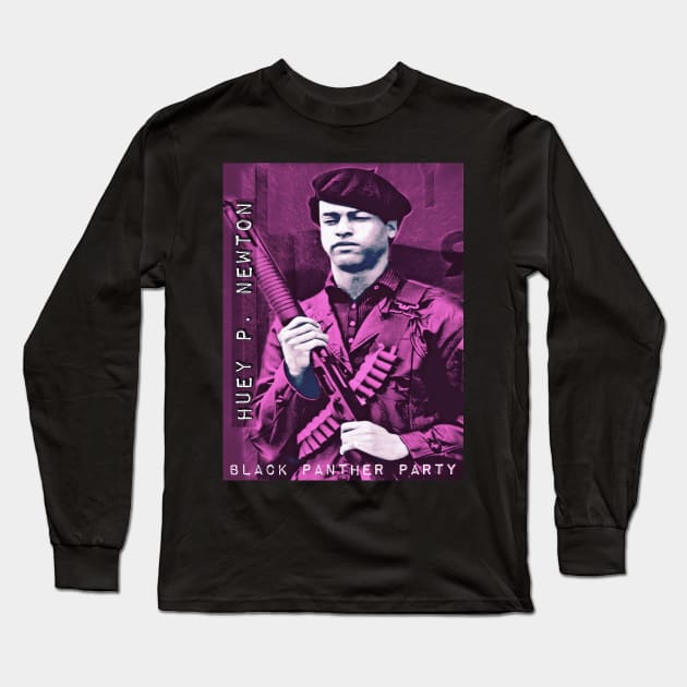 Huey P. Newton (P) Long Sleeve T-Shirt by BlackOzean